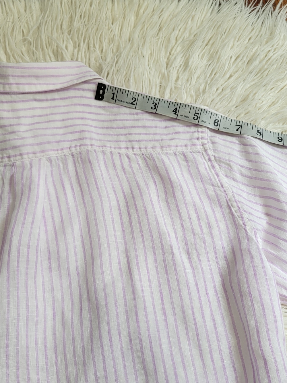 UNIQLO Light Pink & White Striped Button-Up Shirt - Picture 8 of 9